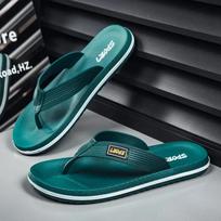 Outdoor Men Slippers Flat Mens Flip-flop Lightweight Beach Shoes Summer Casual Sandals Indoor Home Anti-slip Bathroom Slides 39 žalia