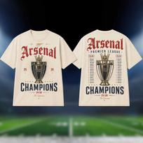 Arsenalis Čempionai 2026 Marškinėliai Vyrams Moterims Vasariniai Medvilniniai Y2K Drabužiai Per dydį Aukštos Kokybės Trumpomis Rankovėmis Marškinėliai XXXL gray