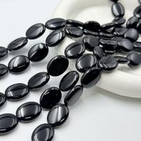 Natūralaus agato ovalūs karoliukai, apvynioti šilku, skirti „pasidaryk pats“ papuošalų aksesuarams 15*20MM (approx. 19 beads per strand) black
