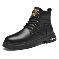 Men's Breathable Retro Leather High-Top Martin Boots - British Style Workwear Casual Shoes 42