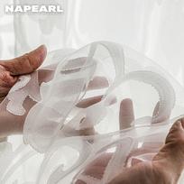 1 vnt. NAPEARL Žakardinis švelnus permatomas tiulio užuolaida vienspalvis svetainei, miegamajam, namų dekoravimui W100cm x L130cm balta