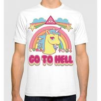 Go To Hell Unisex marškinėliai My Little Pony Funny Unicorn Tee XXXL pink