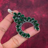 Green Onyx Gemstone, Handmade 925 Solid Sterling Silver Jewelry Pendant, Gorgeous Pendant Necklace Jewelry For Her 3.26 Inches žalia
