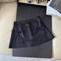 Bow Lace-up Satin Y2k Mini Skirts Women Pink Korean Style A-Line Skirts Summer 2024 High Waist Sexy Slim Sweet Short Skirts New S juoda