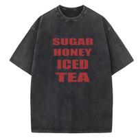 Latto Sugar Honey Iced Tea Harajuku Short Sleeve Cotton Summer Unisex O-Neck Music Fans Gift Shirts Printing Vintage S