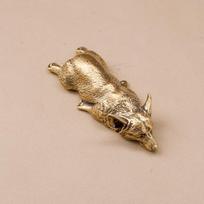 Pure Copper Welsh Corgi Puppy Miniature Figurines Solid Brass Animal Dog Desktop Ornament Decoration Crafts Paperweight Tea Pets žalvaris