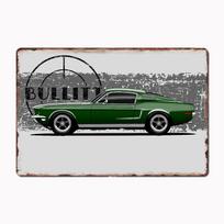 Bullitt ikoniškas raumenų automobilis iš filmų plakatų Metalinis ženklas Virtuvės sienos meno dekoras Garažo kambario dekoras Skardinis namų dekoras 20x30cm（7.8x11.8inch）