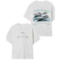 Yatch Club Tee Men Women Cotton T-shirt Couple Loose Oversized Y2k Short Sleeve Tee Streetwear Sports Soft Top Female Male Clothing XXXL gray