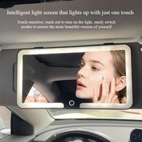Automobilio saulės skydelio veidrodėlis su LED apšvietimu, bepakopis pritemdymas, įkraunamas, jutiklinis sensorius, makiažo veidrodėlis 23,5x12,7 cm juoda