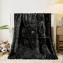 Intricate metallic pentagram with ornamental patterns and gemstone accents. for all seasons blanket lunch break throw gift 80cm x 120cm