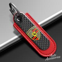 MOXX7 Automobilio Logotipo Raktų Pakabukas Porsche Cayenne Panamera Macan 911 Taycan Boxster Cayman 918 Pajun Anglies Pluošto Raktų Pakabuko Aksesuaras red