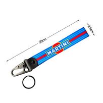 HWNI1 Martinis Racing Raktų pakabukas Martini Nailono Odos Raktų pakabuko Laikiklis Porsche 911 917 917LH 918 Panamera 970 Priedams blue