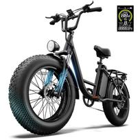 URLIFE E20 PRO 45KM/H Elektrinis dviratis 750W Variklis 48V/15.6AH Baterija Miesto Lauko Visureigis E-Dviratis 20*4.0  Visureigio Padanga Elektrinis Dviračio E20 PRO Black 45KM/H juoda