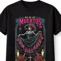 Dia de los Muertos Skeleton Dancer Sugar Skull Art Unisex TShirt S
