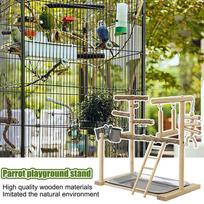 Parrot Play Gym Perch Gym With Tray And Cups Bird Perches Exercise Play Gym Bird Toys For Cockatiel Parakeet China Mainland