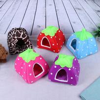Cute Strawberry Dog Bed Sofa Cave Dual-Purpose Winter Dog Sleeping Bag Washable Foldable Soft Creative Fashion Pet Nest Supplies S