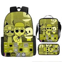 Sprunki Incredibox Rhythm Box Game Elementary School Bag Polyester Burden Reduction Cartoon Backpack pencil case