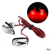 2Pcs Universal LED Light Lamp Auto Windshield Washer Wiper Jet Water Spray Nozzle Spout Wiper Washer Car Light For VW KIA 2pcs raudona