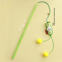 Cat Toy Interactive Teasing Plush Pea Catnip Kitten Toy For Cats To Chew And Chase Cat Teaser Toy Pet Cats Wand Stick Toy žalia