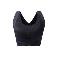 Push Up Bras Sportinė liemenėlė moterims Patogi besiūlė bralette be vielos Sexy Cross Back Brassiere moteriškas apatinis trikotažas M juoda