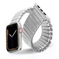 Elastinga metalinė laikrodžio apyrankė skirta iWatch serijai 8 7 6 5 4 3 2 1 Itin nerūdijančio plieno dirželis Apple Watch 38/40/41/42/44/45/49 mm išplečiama prabangi apyrankė 38mm 40mm 41mm sidabras