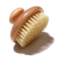 Sisal Bristles Round Bath Shower Body Exfoliating Brush Natural Beech Wood Handle Dead Skin Remover Back Scrubber Massage Tool tamsi chaki spalva