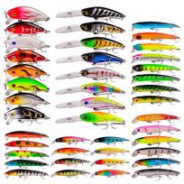 Žvejybos masalų rinkinys Dirbtinis kietas masalas Bioninis žvejybos masalas Minnow masalas Swimbait Crankbait masalai 43 black