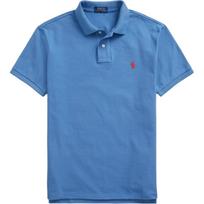 Polo Ralph Lauren Vienspalviai marškinėliai polo su logotipu, Slim Fit, vyriški viršutiniai drabužiai, Mėlyni MNPOKNI1N821166-420 XS