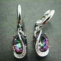 Cao Shi Wish Stone Ear Cuffs - Elegant Oval Earrings with European & American Style Pendants
