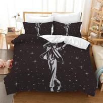3D Printed Michael Jackson Bedding SetPink Quilt DuvetStar Peripheral Family Decoration Home Warm Textile Cover Bedclothes Set EU Single(135*200cm)3pcs