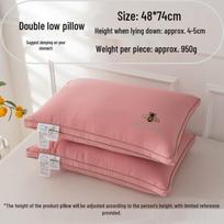 Luxurious High Loft Pure Cotton Neck Support Pillow 48*74 Single gray