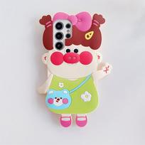 Fantastiškas 3D animacinis paršelio mergaitės telefono dėklas, skirtas SamSung Galaxy S26 Ultra S25 S23 A57 A56, minkšto silikono, mergaitiškas apsauginis dangtelis Opp Bag&For Samsung S24 ultra