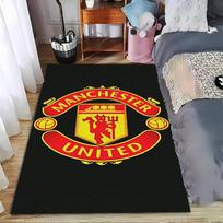 Manchester United Logo Carpet, Black Background, Soccer Fan Decor Suitable for use as an anti-slip for living room bedroom sofas 40x60cm( 15x23in )