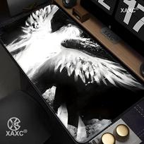 Monochrome Angel with Wings Desk Mat  Gothic Black White Art Large Mouse Pad NonSlip Waterproof Gaming Office HYBXXC 800x400x2mm