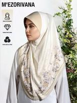 Instant Tudung Bawal Shawl, Double Layer Polyester Floral Printed Plain Scarf for Women Raya Wear Simple Headwear Accessories