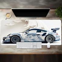 Large White Sports Car Design Gaming Mouse Pad AntiSlip Rubber Base Extended Desk Mat for Gamer Office Use Computer Accessories 400x900x2MM