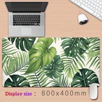 Large Gaming Mouse Pad Anime Green Leaves Desk Mat Eye Protection Mousepad Stitched Rubber Edge Keyboard Pads for Office Decor SBD400x800x2mm
