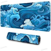 Blue Japan waves Mouse Pad XXL Laptops Gaming Deskmat Large Office Carpet Gamer Keyboard Computer Mousepad Long Desk Mats 30x80x0.2cm