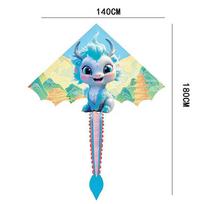 1 Piece 1.4M Large Dragon Kite For Kids And Adults Huge Pterosaur Kite Come Tail Easy To Fly Kites Outdoor Toy šviesiai mėlyna spalva