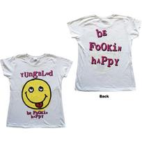 Yungblud Ladies Slim Fit T-Shirt: Raver Smile (Back Print) OFFICIAL NEW M