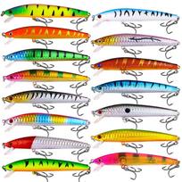 High-vibration short-blade Minnow lure15PCS10CM8.8GLong-range casting lure for bass and mandarin fish fishing gear (as the picture,10CM-8.8G)