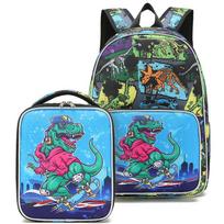 2PCS school Backpack, Kids Dinosaur Bookbag with Lunch Box, School Bag for Elementary Toddler
