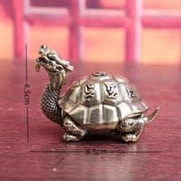 1PC Creative Dragon Turtle Burner Xuanwu Zen Office Desk Incense Holder Copper Ornament Decorative Craft
