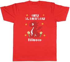 Personalised Happy St Davids Day Dragon Wales Unisexs TShirt Tee Gift Top S