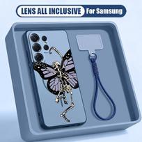 Colorful Skeleton Pattern Case For Samsung S26 Ultra S25 FE S24 S24 Plus A57 A37 A17 A56 A36 A16 A55 A35 A15 A54 5G Hybrid Magnetic Matte Cover Samsung S24 Plus mėlyna