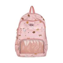 Pain Bag Girl Cartoon Schoolbag Junior High School Girl Large Capacity Backpack Female High School Student Niche Casual Backpack Female single bag rožinė