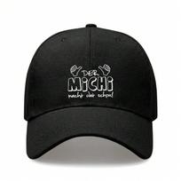[Michi Baseball Cap] Der Michi Macht Das Schon Print Polyester Adjustable Breathable Casual Outdoor Sports Dad Hat For Men Women Streetwear Gift juoda