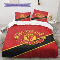 MANCHESTER UNITED Pattern Bedding Set Quilt Cover Pillowcase Home Decor Gift (1 * duvet cover + 2 * pillowcase, without core) 135x200cm