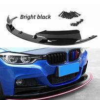 Priekinio buferio lūpa BMW F30/F35 3 serijai M stiliaus 2012-2018 m. Priekinio buferio apdaila Tik sportinei versijai Juoda/Anglies pluošto išvaizda Bright black