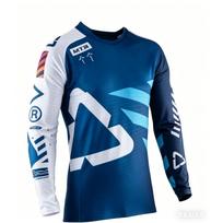 2026 New Men's Riding Quick Dry Motocross Jersey Downhill Mountain Bike DH Shirt MX Motorcycle Clothing ROPA Men's Mountain Bike T-Shirt S blue